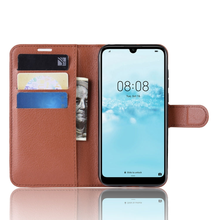 Litchi Texture Horizontal Flip Leather Case for Huawei Y5 2019, with Wallet & Holder & Card Slots