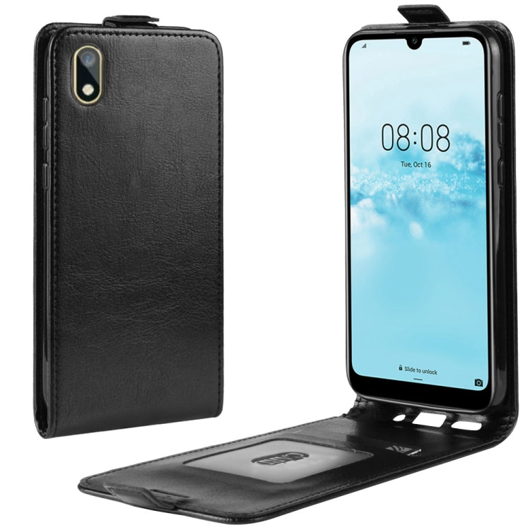 R64 Texture Vertical Flip Leather Case for Huawei Y5 2019 , with Card Slots & Photo Frame