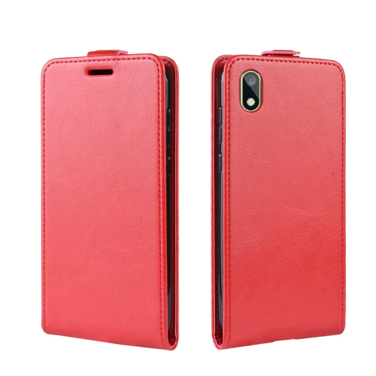 R64 Texture Vertical Flip Leather Case for Huawei Y5 2019 , with Card Slots & Photo Frame