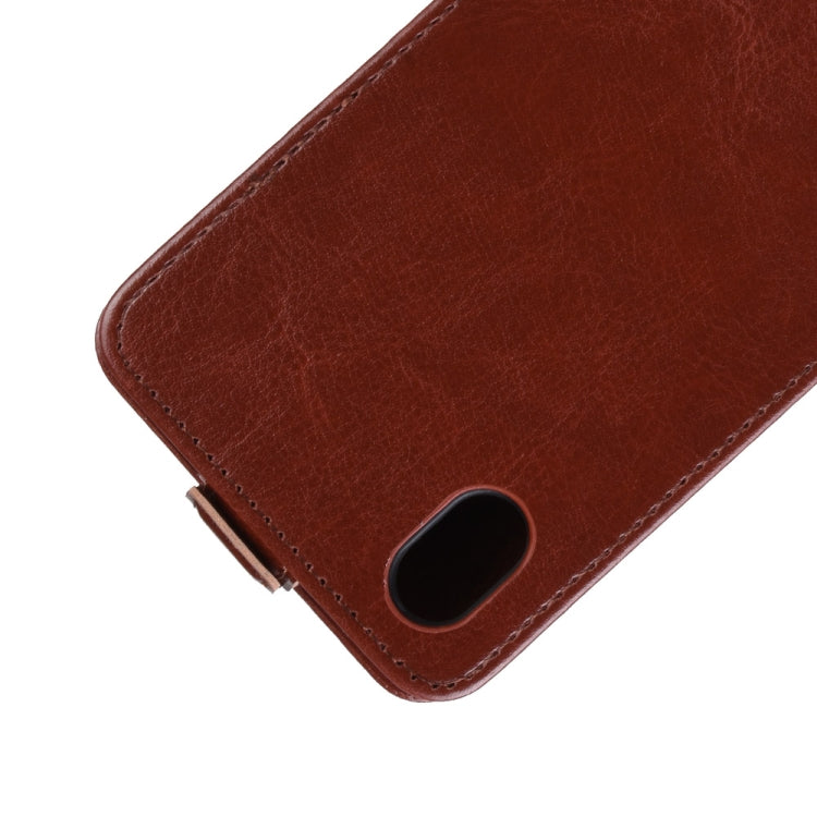 R64 Texture Vertical Flip Leather Case for Huawei Y5 2019 , with Card Slots & Photo Frame