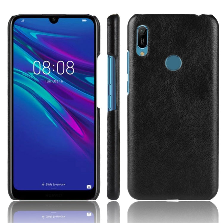 Shockproof Litchi Texture PC + PU Protective Case for Huawei Y6 (2019)