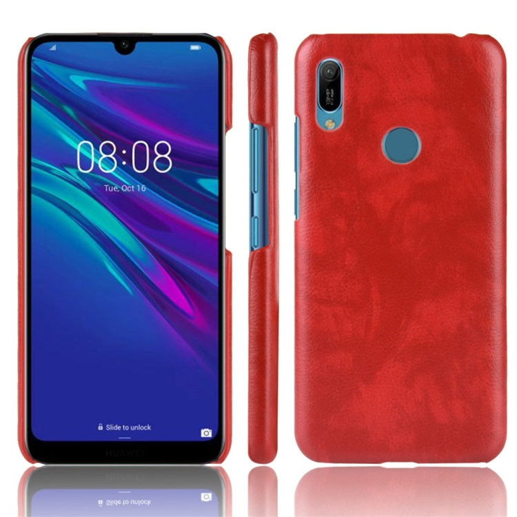 Shockproof Litchi Texture PC + PU Protective Case for Huawei Y6 (2019)