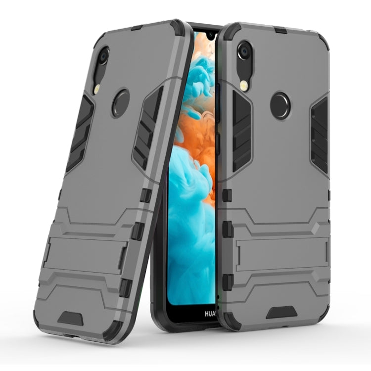 Shockproof PC + TPU Case for Huawei Y6 (2019), with Holder