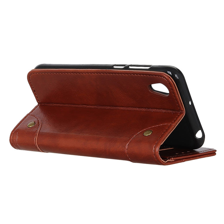 Copper Buckle Nappa Texture Horizontal Flip Leather Case for Huawei Honor 8S, with Holder & Card Slots & Wallet