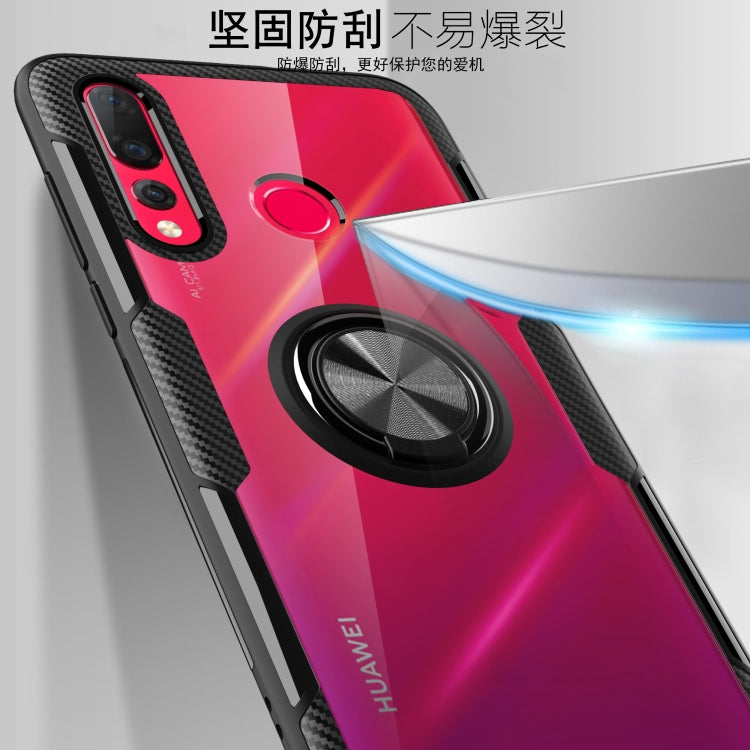 Scratchproof TPU + Acrylic Ring Bracket Protective Case for Huawei Nova 4
