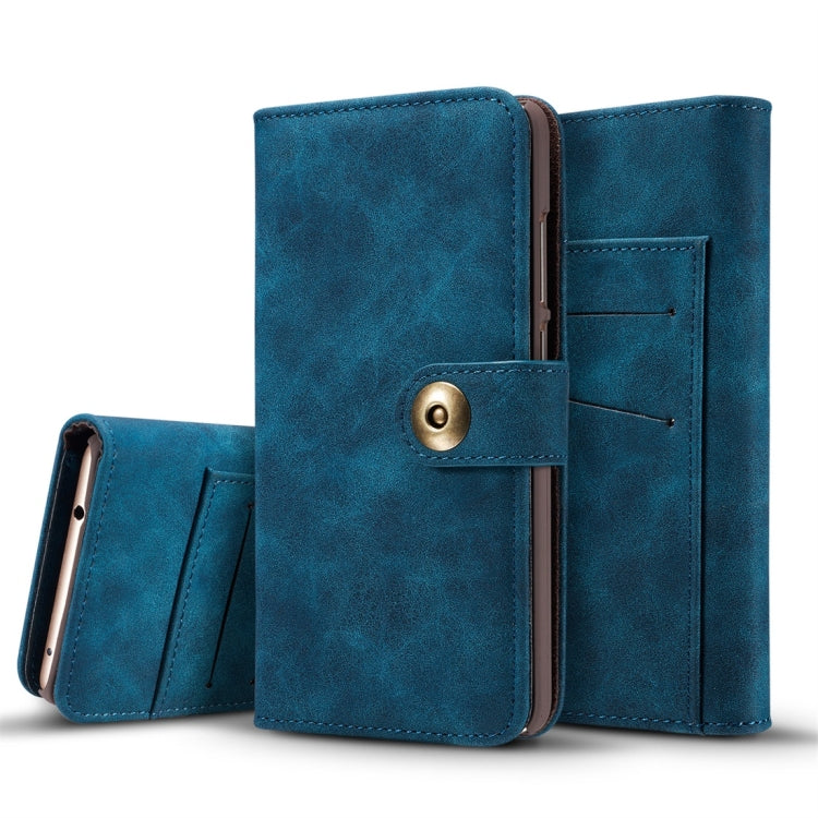 Retro Magnetic Detachable Horizontal Flip Leather Case for Huawei P30 Lite, with Card Slots & Wallet & Photo Frame