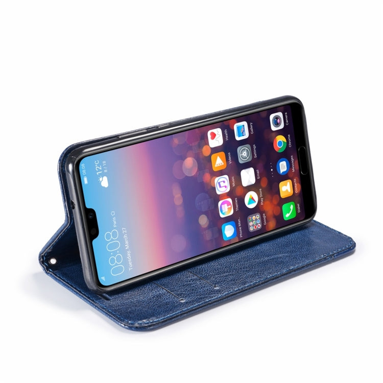 Double-sided Absorption Splicing Horizontal Flip Leather Case for Huawei P30 Pro, with Holder & Card Slots & Lanyard