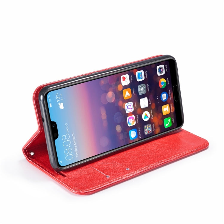 Double-sided Absorption Splicing Horizontal Flip Leather Case for Huawei P30 Pro, with Holder & Card Slots & Lanyard