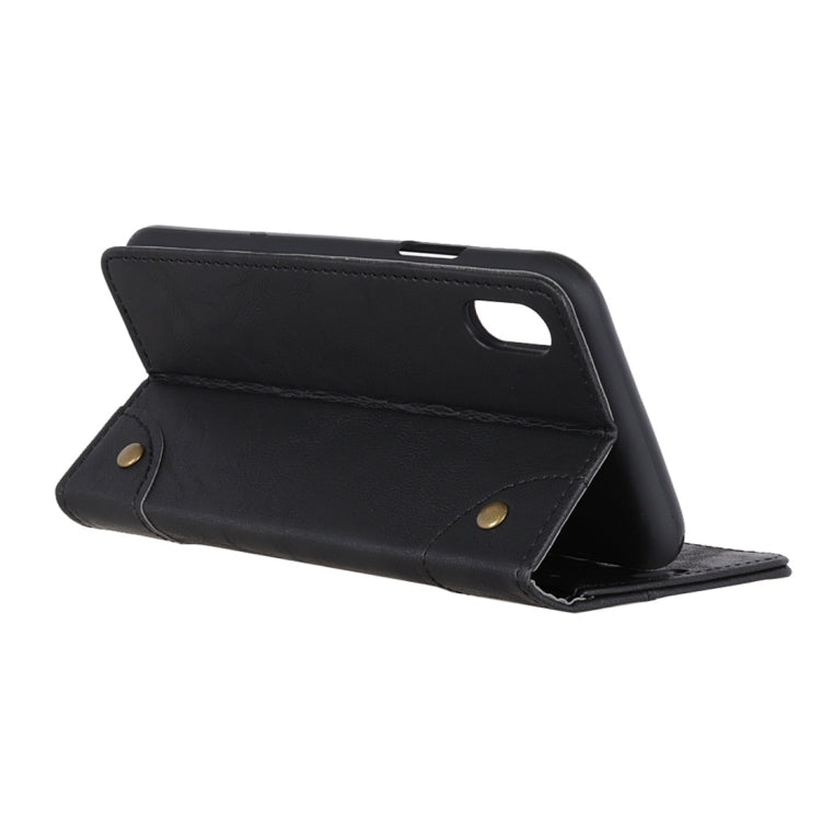 Copper Buckle Retro Crazy Horse Texture Horizontal Flip Leather Case for Huawei Y5 (2019), with Holder & Card Slots & Wallet