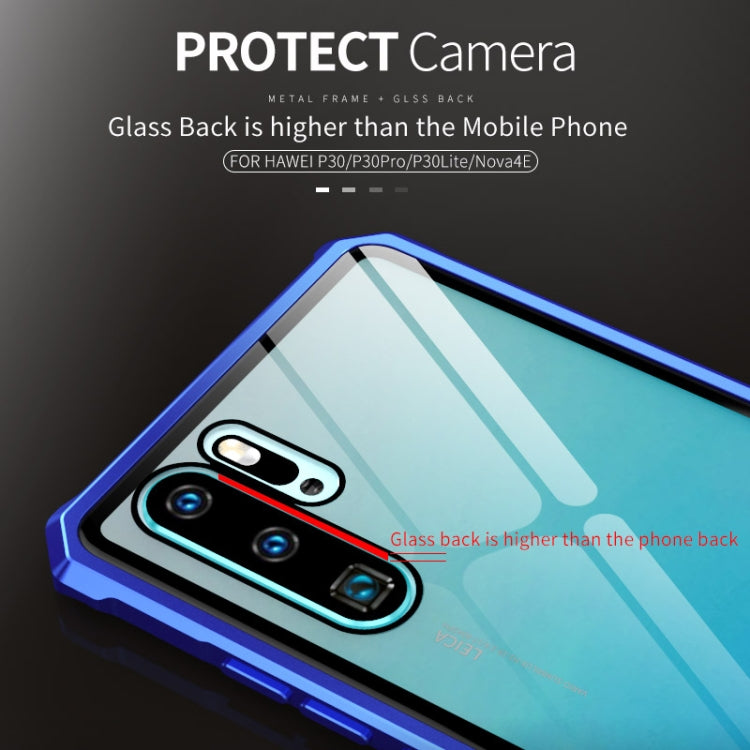Buckle Series Metal Frame + Tempered Glass Protective Case for Huawei P30