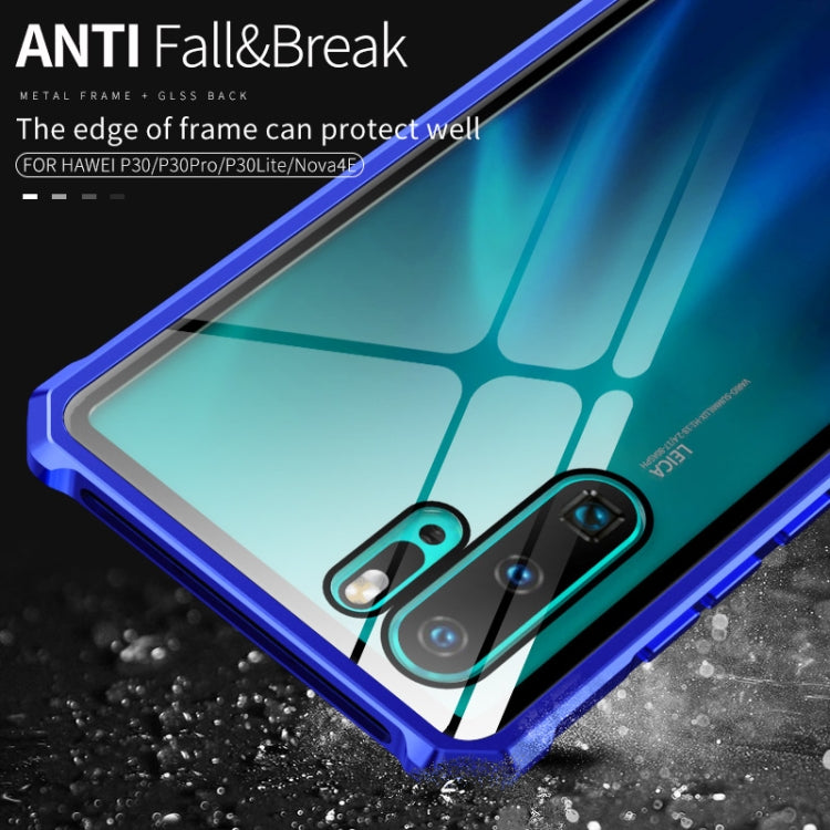Buckle Series Metal Frame + Tempered Glass Protective Case for Huawei P30