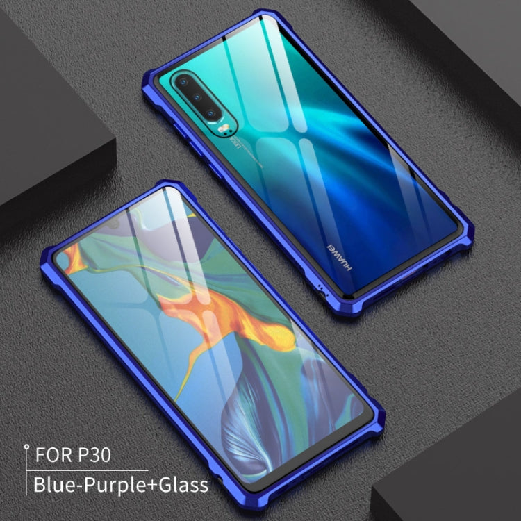 Buckle Series Metal Frame + Tempered Glass Protective Case for Huawei P30