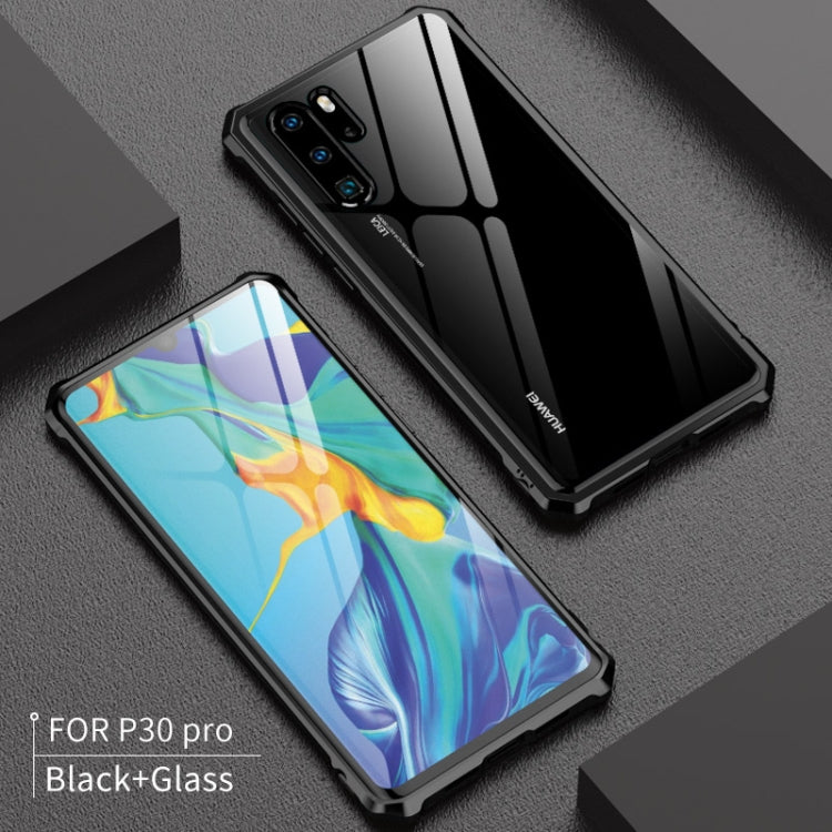 Buckle Series Metal Frame + Tempered Glass Protective Case for Huawei P30 Pro