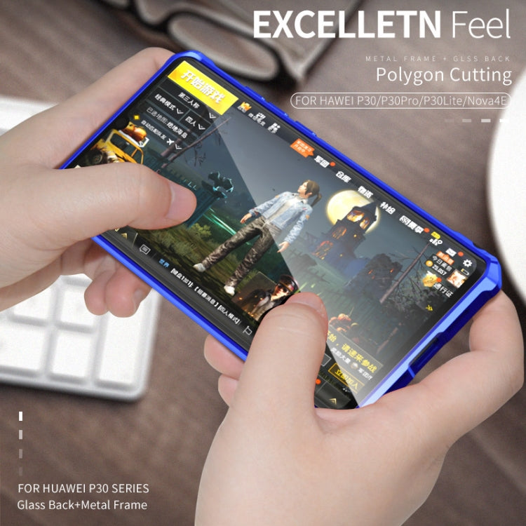 Buckle Series Metal Frame + Tempered Glass Protective Case for Huawei P30 lite / nova 4e