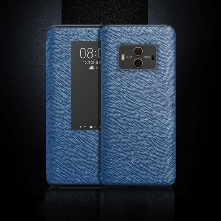 Cross Texture Horizontal Flip Leather Case for Huawei Mate 10, with Call Answering Function & Sleep / Wake-up