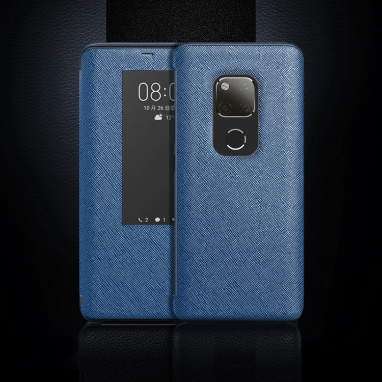 Cross Texture Horizontal Flip Leather Case for Huawei Mate 20 X, with Call Answering Function & Sleep / Wake-up