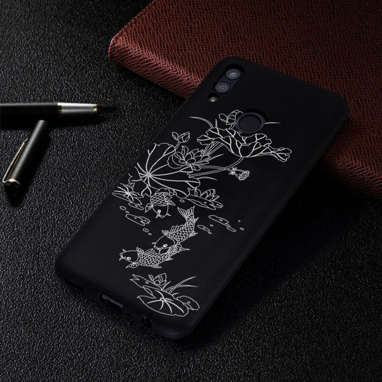 Lotus Pond Painted Pattern Soft TPU Case for Huawei P Smart (2019)