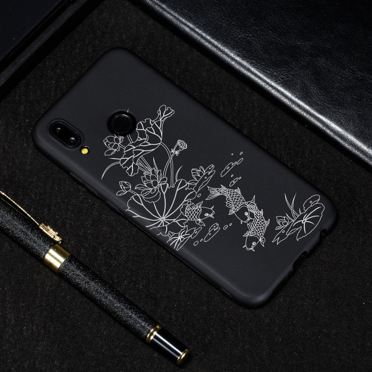 Lotus Pond Painted Pattern Soft TPU Case for Huawei P20 Lite