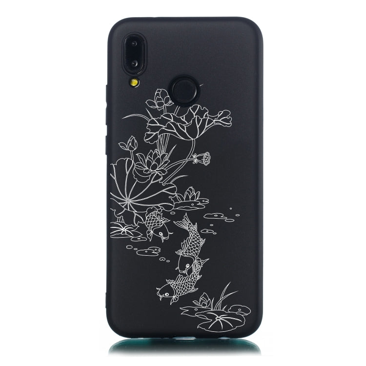 Lotus Pond Painted Pattern Soft TPU Case for Huawei P20 Lite