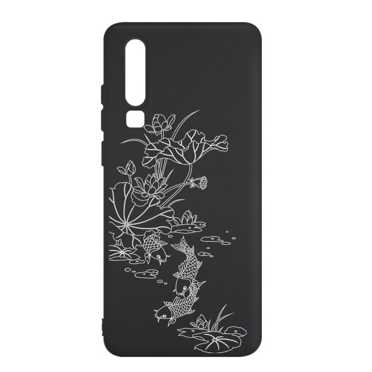 Lotus Pond Painted Pattern Soft TPU Case for Huawei P30
