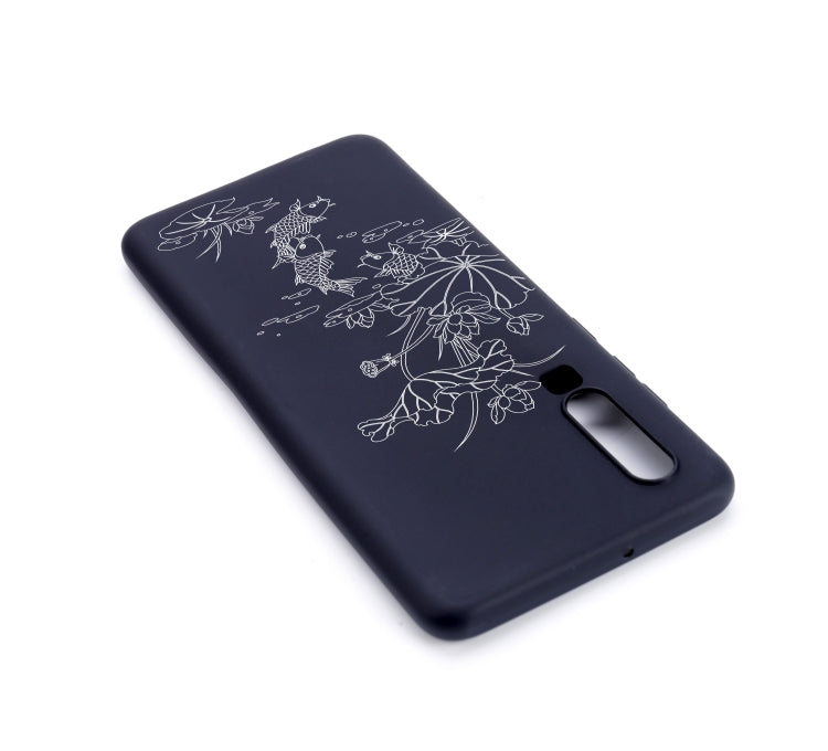 Lotus Pond Painted Pattern Soft TPU Case for Huawei P30
