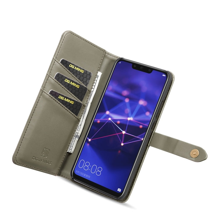 DG.MING Lambskin Detachable Horizontal Flip Magnetic Case for Huawei Mate 20 Lite / Maimang 7, with Holder & Card Slots & Wallet