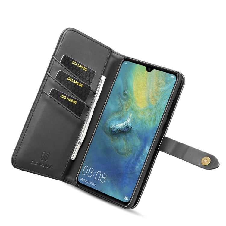DG.MING Lambskin Detachable Horizontal Flip Magnetic Case for Huawei Mate 20, with Holder & Card Slots & Wallet