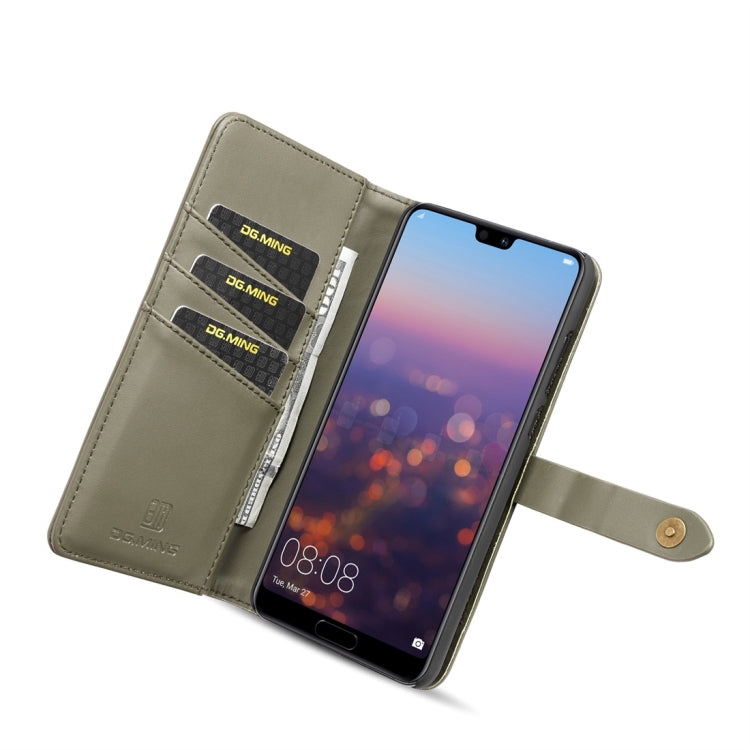 DG.MING Lambskin Detachable Horizontal Flip Magnetic Case for Huawei P20 Pro, with Holder & Card Slots & Wallet