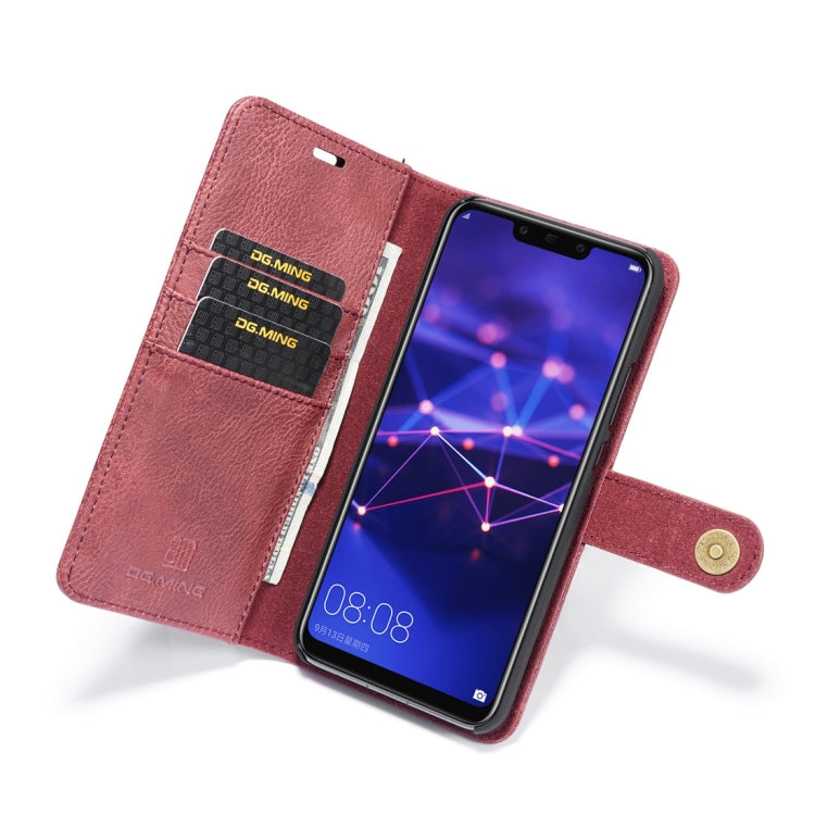 DG.MING Crazy Horse Texture Flip Detachable Magnetic Leather Case for Huawei Mate 20 Lite / Maimang 7, with Holder & Card Slots & Wallet