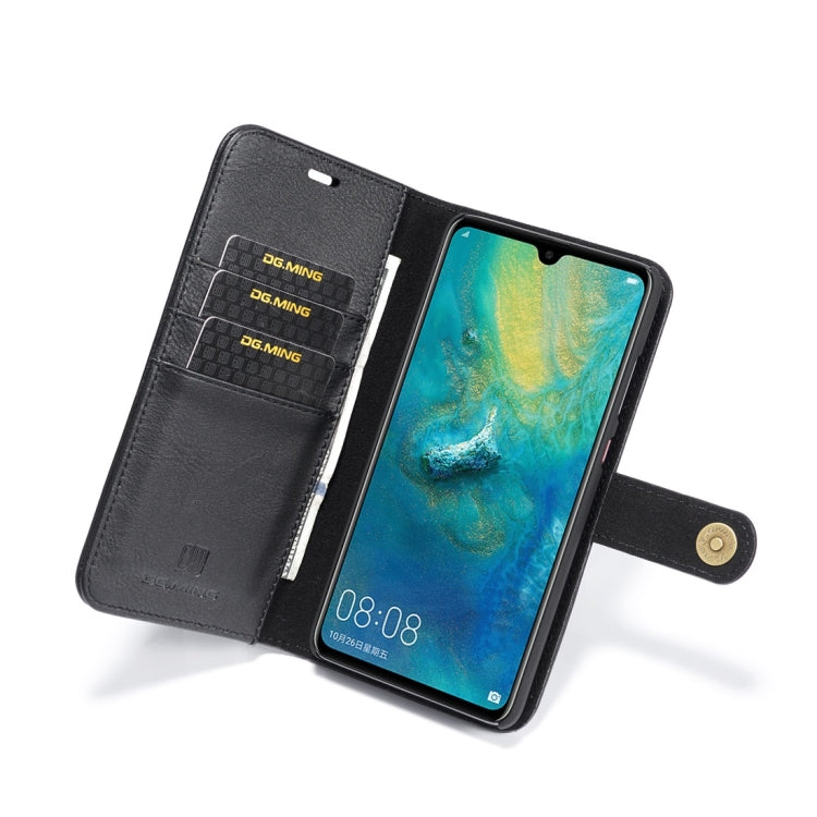 DG.MING Crazy Horse Texture Flip Detachable Magnetic Leather Case for Huawei Mate 20, with Holder & Card Slots & Wallet