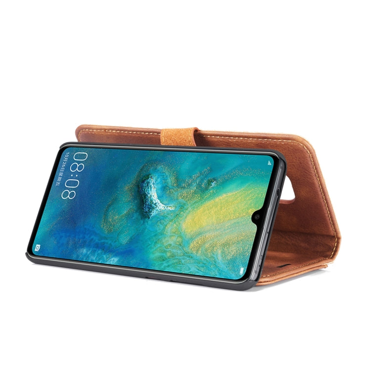DG.MING Crazy Horse Texture Flip Detachable Magnetic Leather Case for Huawei Mate 20, with Holder & Card Slots & Wallet