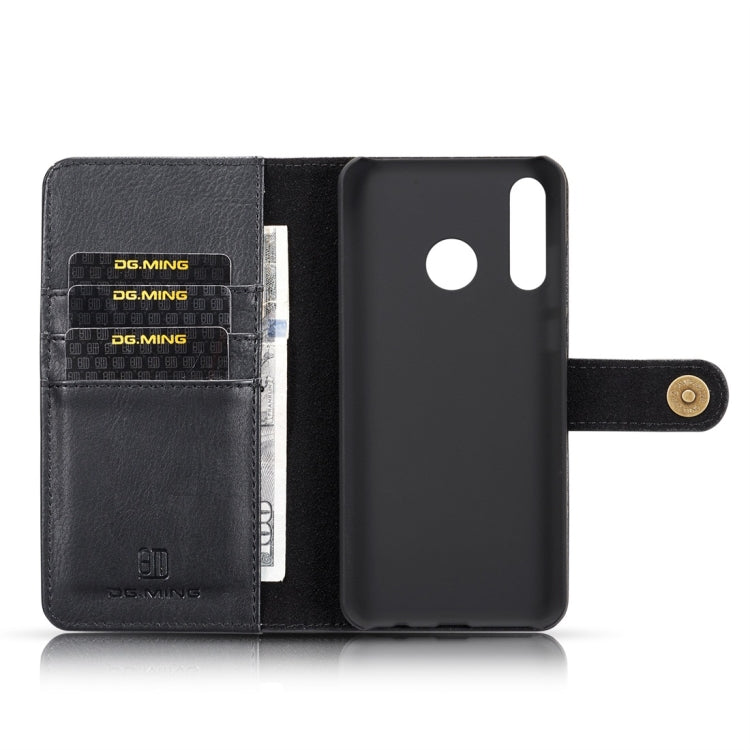 DG.MING Crazy Horse Texture Flip Detachable Magnetic Leather Case for Huawei P30 Lite, with Holder & Card Slots & Wallet