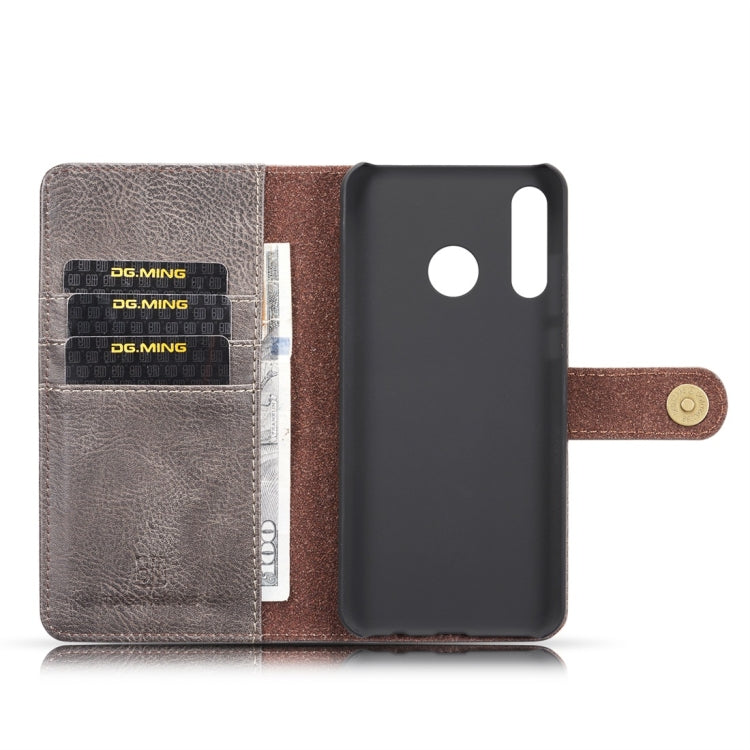 DG.MING Crazy Horse Texture Flip Detachable Magnetic Leather Case for Huawei P30 Lite, with Holder & Card Slots & Wallet