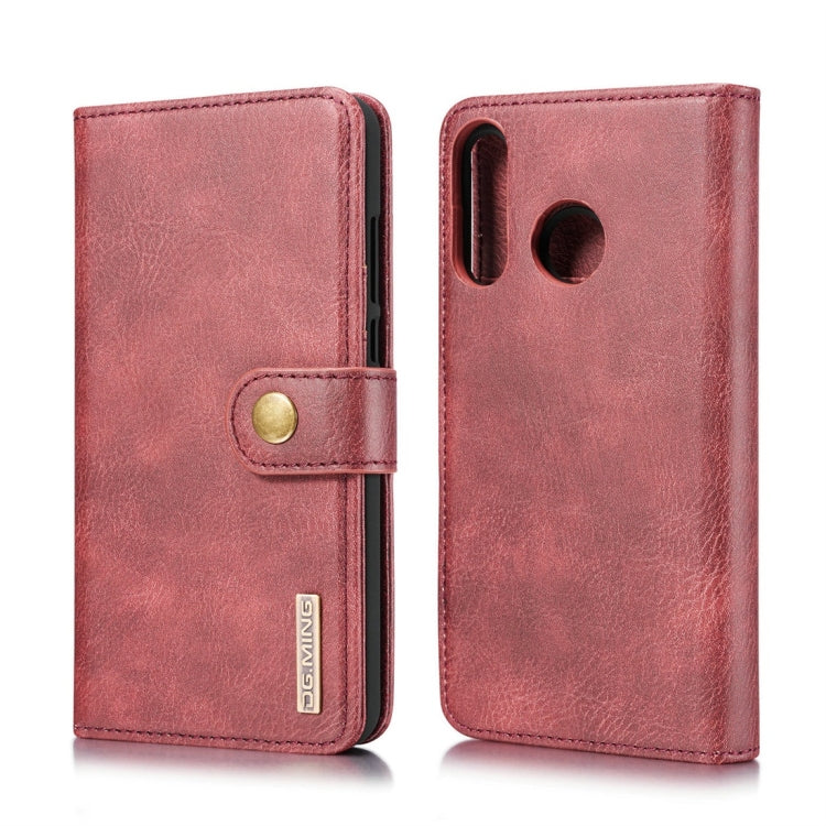 DG.MING Crazy Horse Texture Flip Detachable Magnetic Leather Case for Huawei P30 Lite, with Holder & Card Slots & Wallet