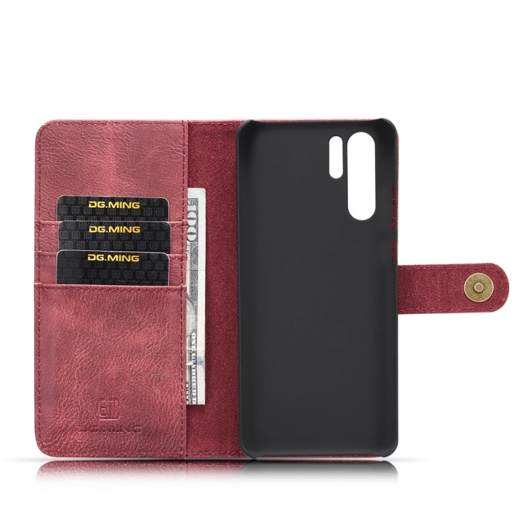 DG.MING Crazy Horse Texture Flip Detachable Magnetic Leather Case for Huawei P30 Pro, with Holder & Card Slots & Wallet