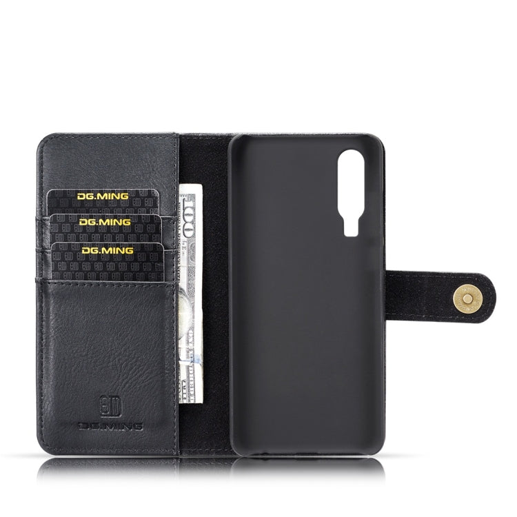 DG.MING Crazy Horse Texture Flip Detachable Magnetic Leather Case for Huawei P30, with Holder & Card Slots & Wallet