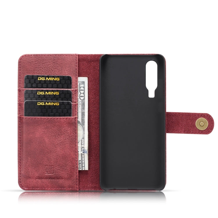 DG.MING Crazy Horse Texture Flip Detachable Magnetic Leather Case for Huawei P30, with Holder & Card Slots & Wallet