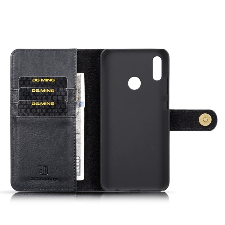 DG.MING Crazy Horse Texture Flip Detachable Magnetic Leather Case for Huawei P Smart (2019) / Honor 10 Lite / Nova Lite 3, with Holder & Card Slots & Wallet