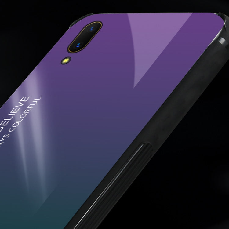 Gradient Color Glass Protective Case for Huawei Enjoy 9 Plus