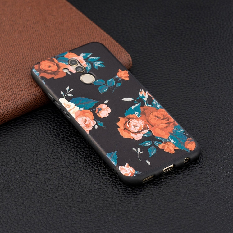 Rose Pattern Stereo Relief Soft TPU Protective Case for Huawei Mate 20 Lite