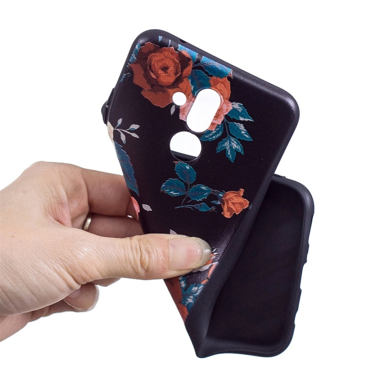 Rose Pattern Stereo Relief Soft TPU Protective Case for Huawei Mate 20 Lite