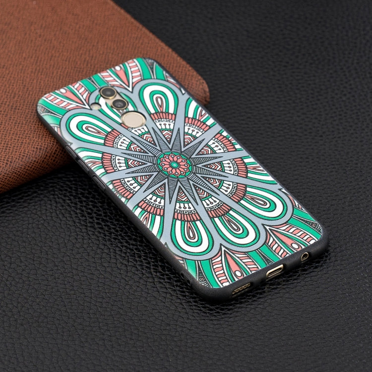 Stramonium Pattern Stereo Relief Soft TPU Protective Case for Huawei Mate 20 Lite