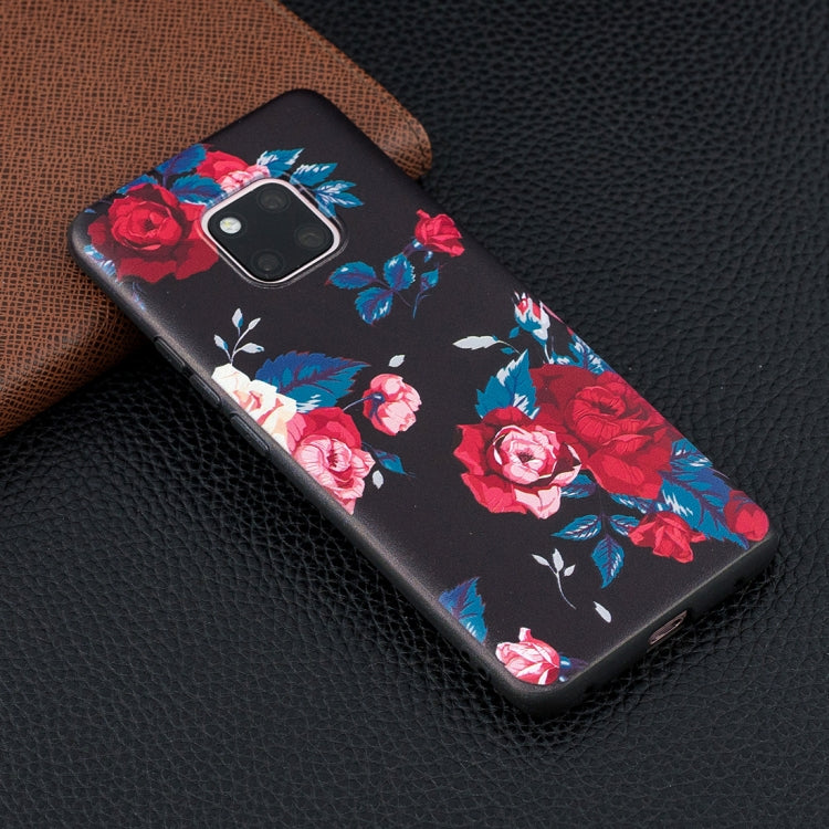 Rose Pattern Stereo Relief Soft TPU Protective Case for Huawei Mate 20 Pro