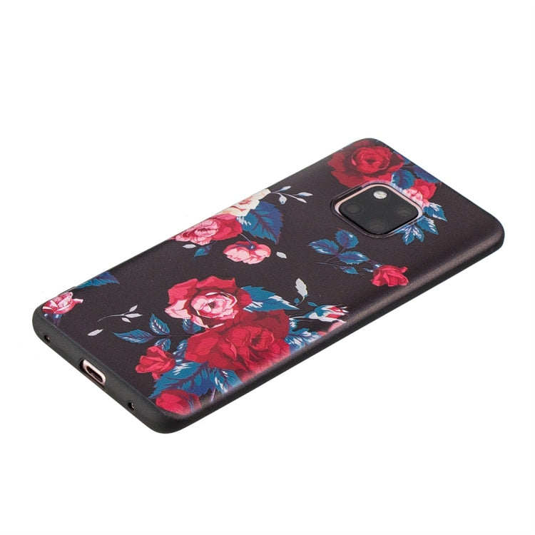 Rose Pattern Stereo Relief Soft TPU Protective Case for Huawei Mate 20 Pro
