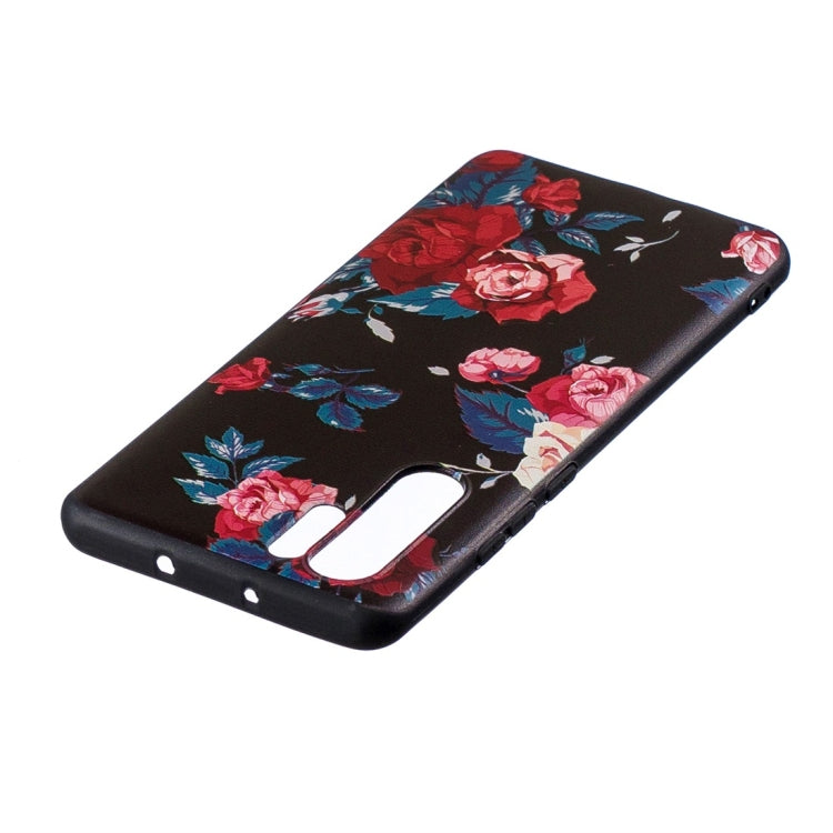 Rose Pattern Stereo Relief Soft TPU Protective Case for Huawei P30 Pro