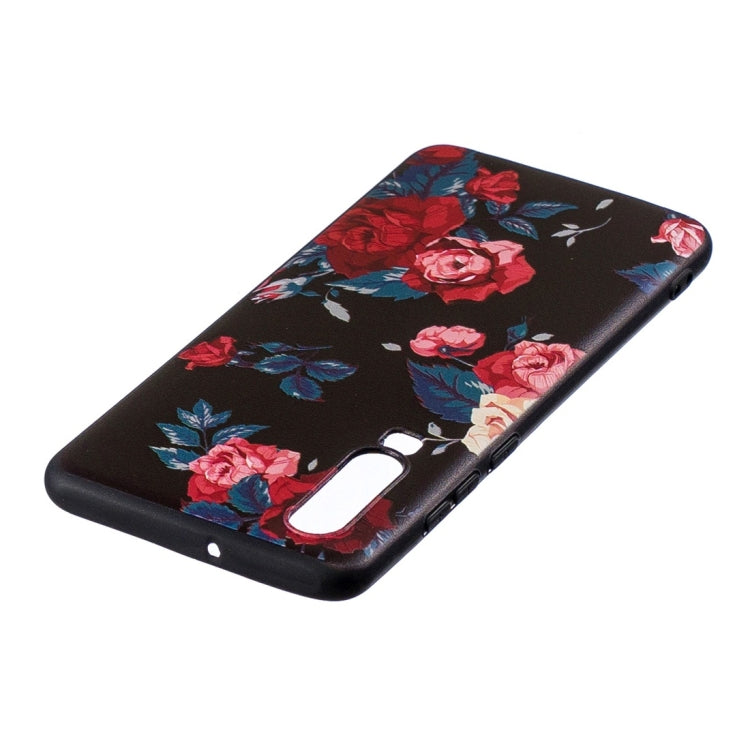 Rose Pattern Stereo Relief Soft TPU Protective Case for Huawei P30
