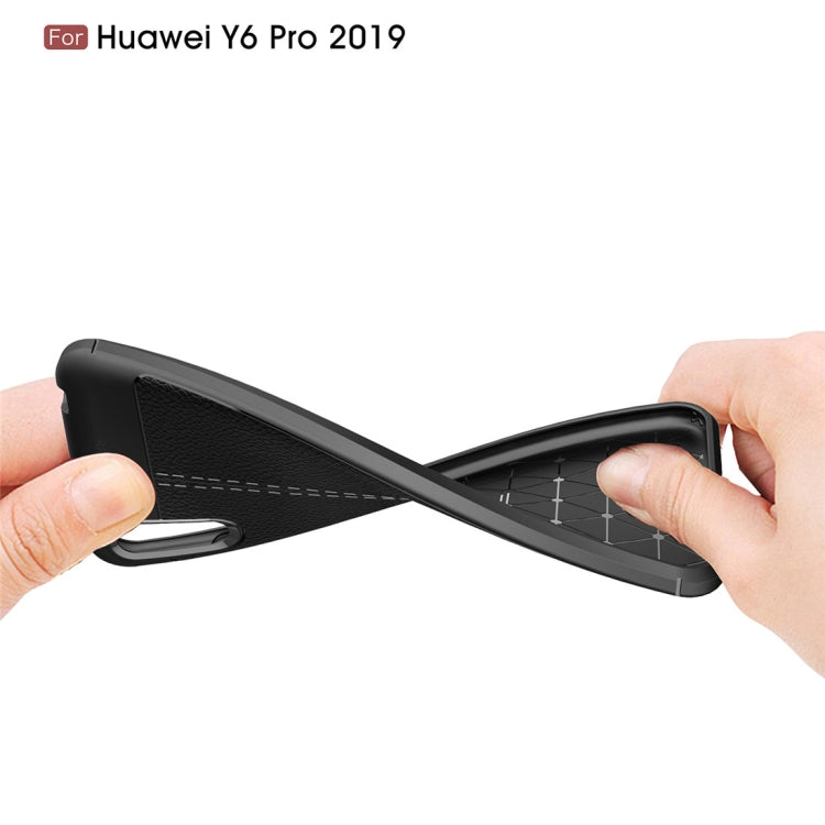 Litchi Texture TPU Shockproof Case for Huawei Y6 Pro (2019)