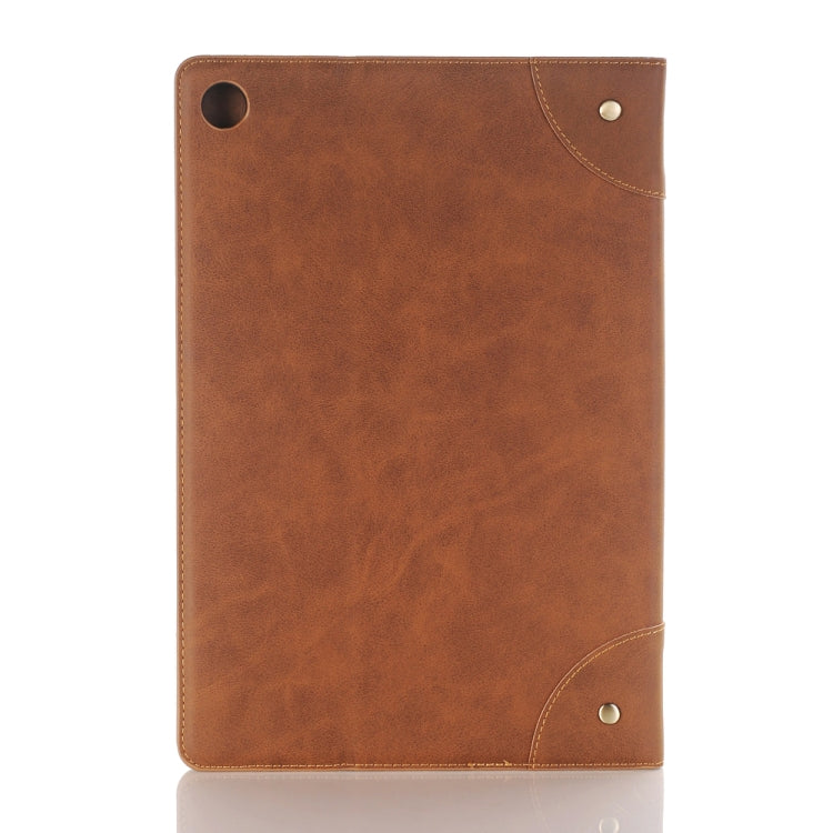 For Huawei MediaPad M5 10.8 inch Vintage Book Style Horizontal Flip Environmental PU Leather Case with Holder & Card Slots & Wallet & Photo Frame