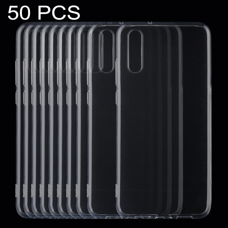 50 PCS for  Huawei P20 0.75mm Ultra-thin Transparent TPU Protective Back Cover Case