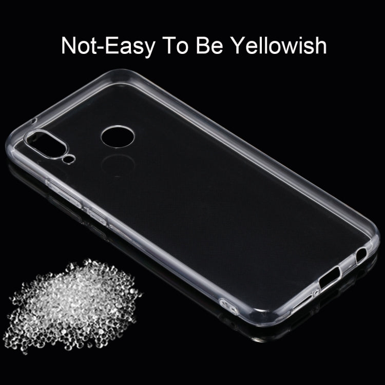 For Huawei  P20 Lite 0.75mm Ultra-thin Transparent TPU Protective Back Cover Case(Transparent)